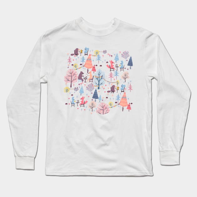 Pastel caffe Long Sleeve T-Shirt by Petit Faon Prints